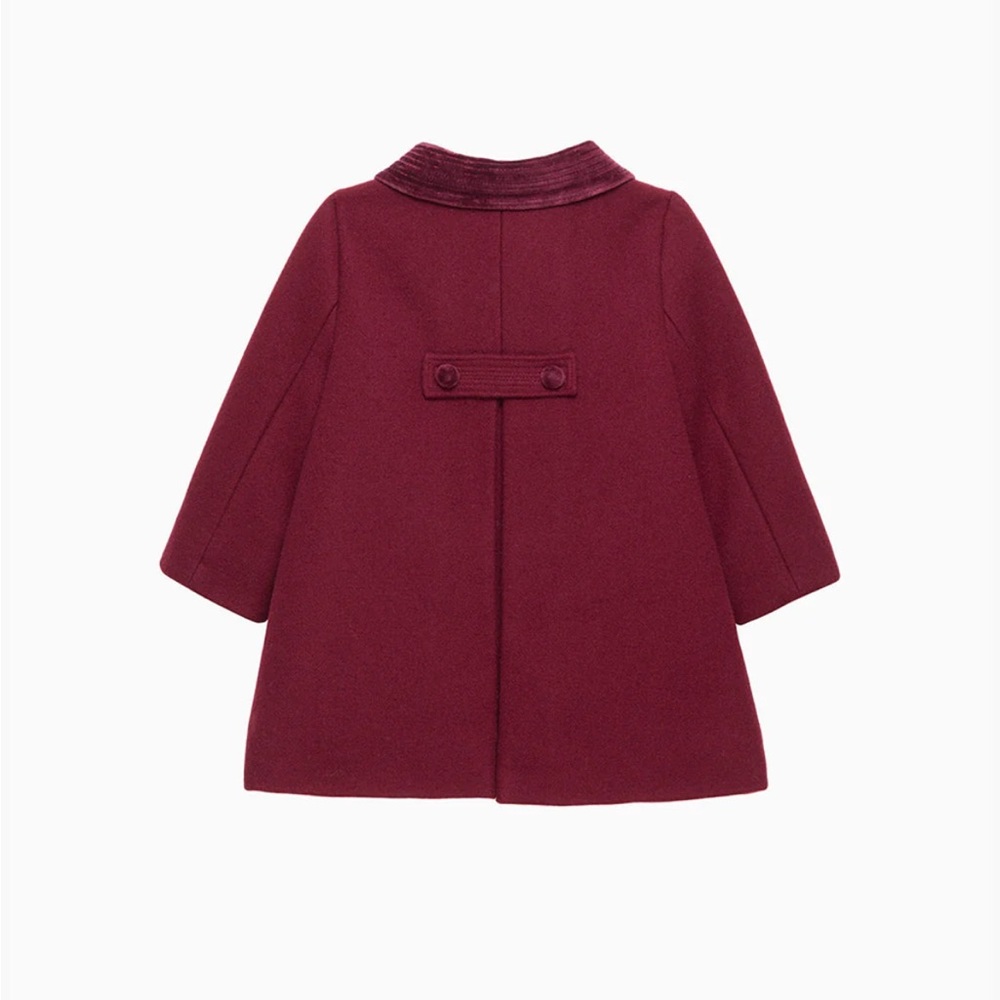 Trotters Heritage Wool Coat | Burgundy Baby Classic Coat - Picture 2 of 8